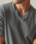 Men's Premium Slub V-Neck Tee - Lava Smoke